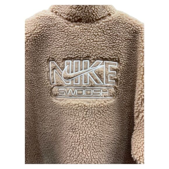 NWT Nike Swoosh Tan Sherpa Bomber Jacket XL - Picture 6 of 16